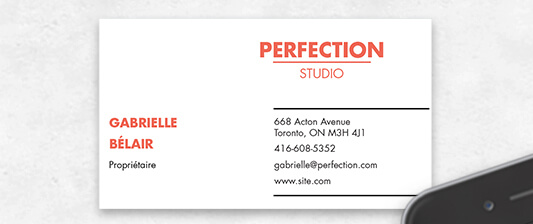 UV Coated business card